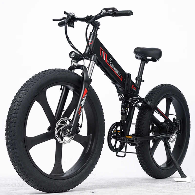 Randride YX26M Электрический Складной Велосипед SHIMANO 7 Скоростей С Полной Подвеской Ebike 26*4.0 Толстая Шина Электрический Горный Пляжный Снежный Велосипед
