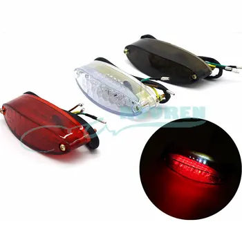 Красный светодиодный задний тормозной фонарь, Модифицированные запчасти для мотоциклов, Аксессуары для Спортстеров, кафе-рейсер, задний фонарь, сигнал для скутера ATV