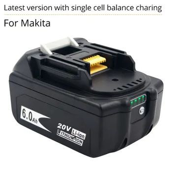 Aokaidikui Новейшая Обновленная Аккумуляторная Батарея BL1860 20V6000mAh Литий-ионная для Makita 20VBattery BL1840 BL1850 BL1830 BL1860B