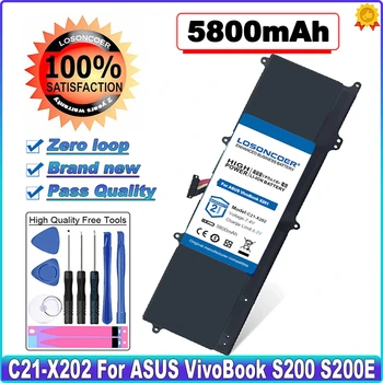 5800 мАч C21-X202 Аккумулятор для ASUS VivoBook S200 S200E X201 X201E X202 X202E S200E-CT209H S200E-CT182H S200E-CT1 Аккумулятор