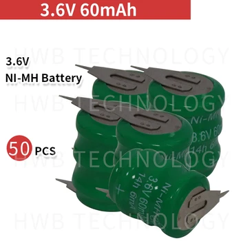 50 шт./лот 3,6 В 60 мАч Ni-CD никель-кадмиевый аккумулятор резервная батарея данных элемент памяти PLC промышленные батареи Бесплатная доставка