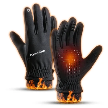 Зимние перчатки с сенсорным экраном в холодную погоду, Ветрозащитные Перчатки для бега, Водонепроницаемые теплые перчатки для езды на Велосипеде, вождения, пеших прогулок