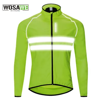 WOSAWE, сверхлегкая велосипедная ветровка, Светоотражающая Мужская Велосипедная куртка, Ветрозащитная куртка для горного Велосипеда MTB, ветровка для бега, Джерси
