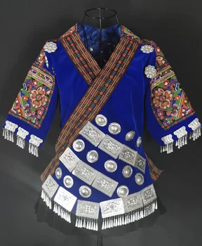 21 Дизайн, куртка китайского меньшинства Мяо, этническая мода, ручная вышивка, аппликация, верхнее пальто, сценическое представление, классический танец
