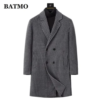 BATMO 2022 новое поступление, осенне-зимний высококачественный шерстяной тренч для мужчин, мужское шерстяное длинное пальто M-XXXL 88082