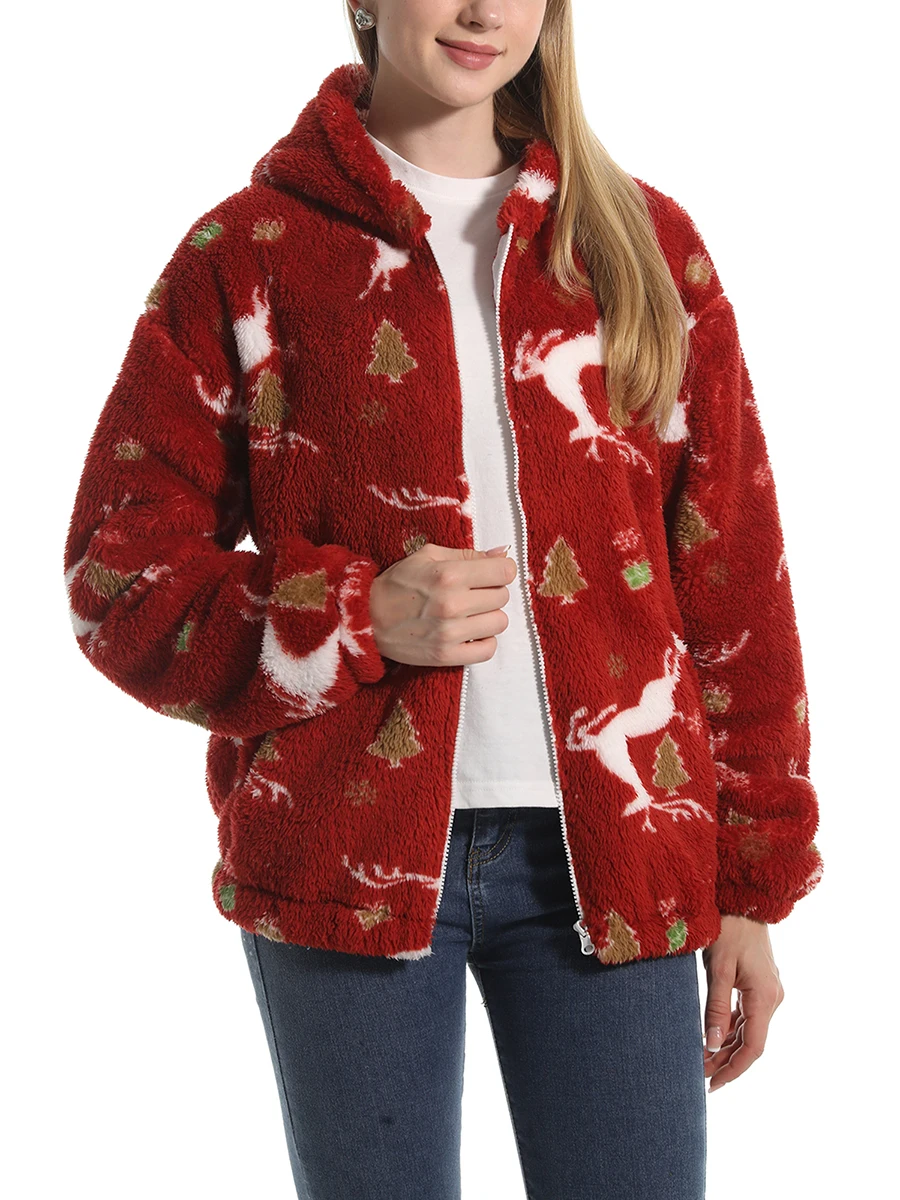 Женская зимняя теплая куртка, повседневная милая толстовка с капюшоном, кардиган на молнии с карманами для верхней одежды, одежда для отдыха