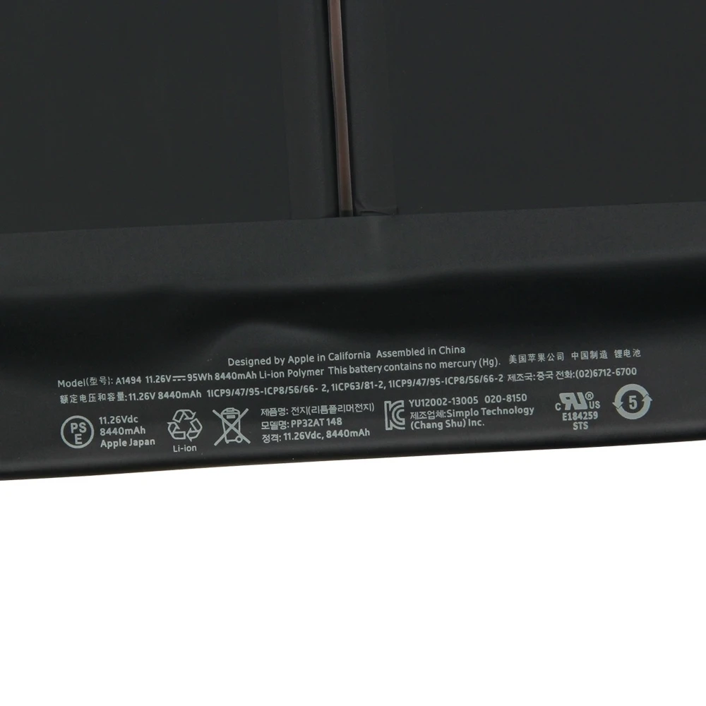 Новая Сменная Батарея A1494 A1417 A1618 Для Macbook Pro A1398 MC975 MC976 MacPro 8440 мАч