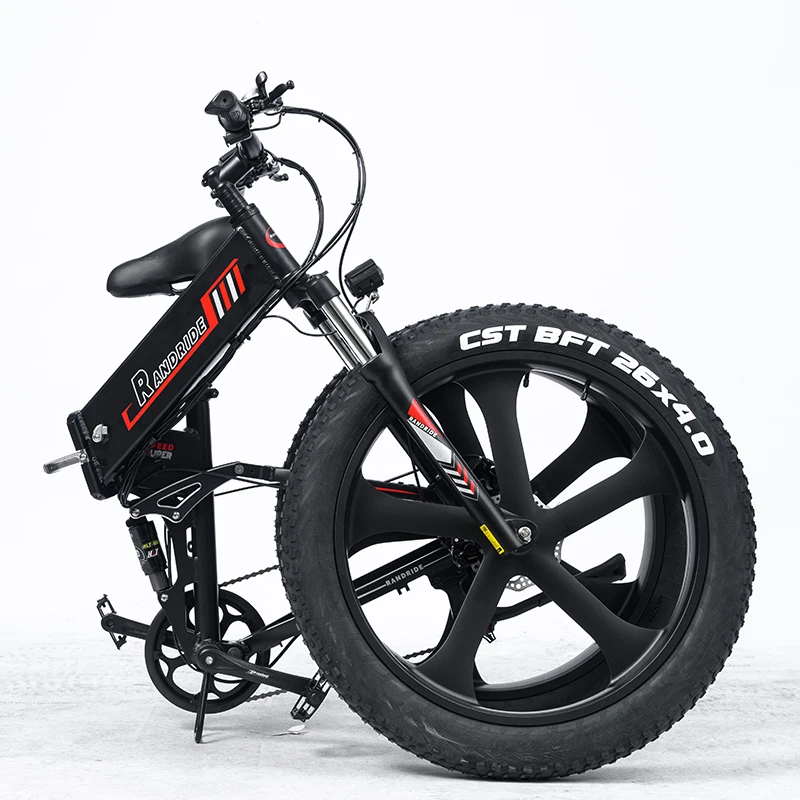 Randride YX26M Электрический Складной Велосипед SHIMANO 7 Скоростей С Полной Подвеской Ebike 26*4.0 Толстая Шина Электрический Горный Пляжный Снежный Велосипед