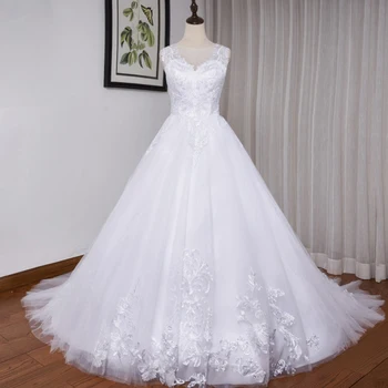 элегантное свадебное платье с кружевной аппликацией и блестками, свадебное платье без рукавов с длинным шлейфом в виде сердца