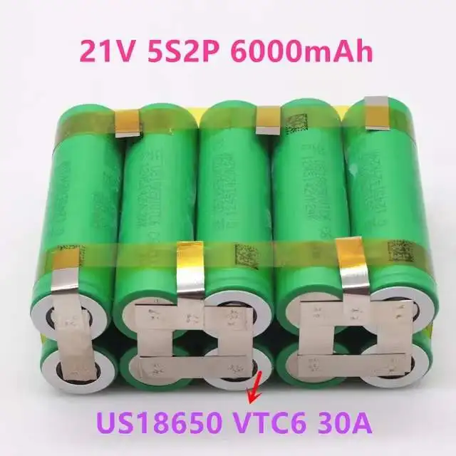 12 В 18650 VTC6 Аккумулятор 6000 мАч 30 ампер для 12,6 В отвертки Аккумуляторная батарея для сварки паяльной ленты 3S1P 21 В батарейный блок (по индивидуальному заказу)