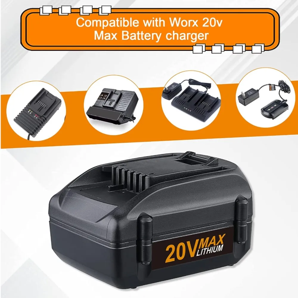 6.0Ah Сменный Аккумулятор для Worx Battery 20v WA3520 WA3525 WG151s WG155s WG251s WG255s WG545s WG890 WG891 Беспроводные инструменты Worx