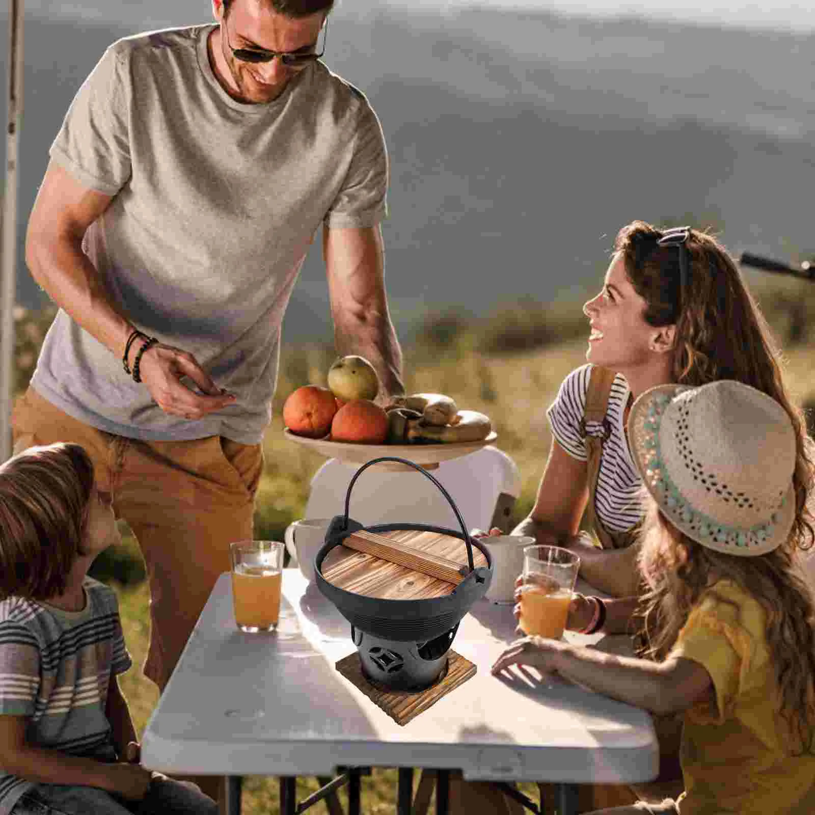 Посуда для пикника на открытом воздухе, кастрюля для супа, Плита Для приготовления пищи На открытом воздухе, Высокотемпературный Утюг Для супа в кемпинге