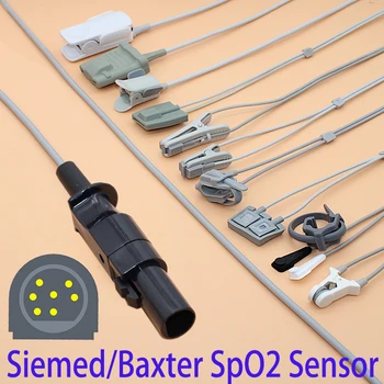 Совместимый кабель датчика 7p Siem/Baxter Spo2 для взрослых/педиатрических/детских/новорожденных/ветеринарных, ASAT и зонда spo2 S-50/100/100A.
