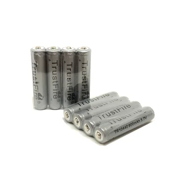 6 шт./лот TrustFire 3,7 В 600 мАч TR 10440 Аккумуляторные литиевые батареи с защищенной печатной платой для светодиодных фонарей